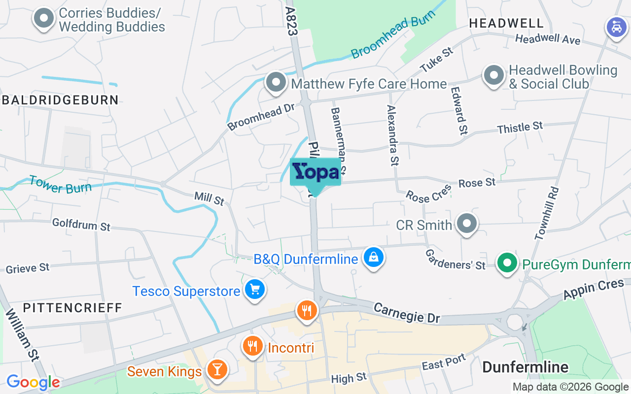 Map showing the location of KY12 0LN