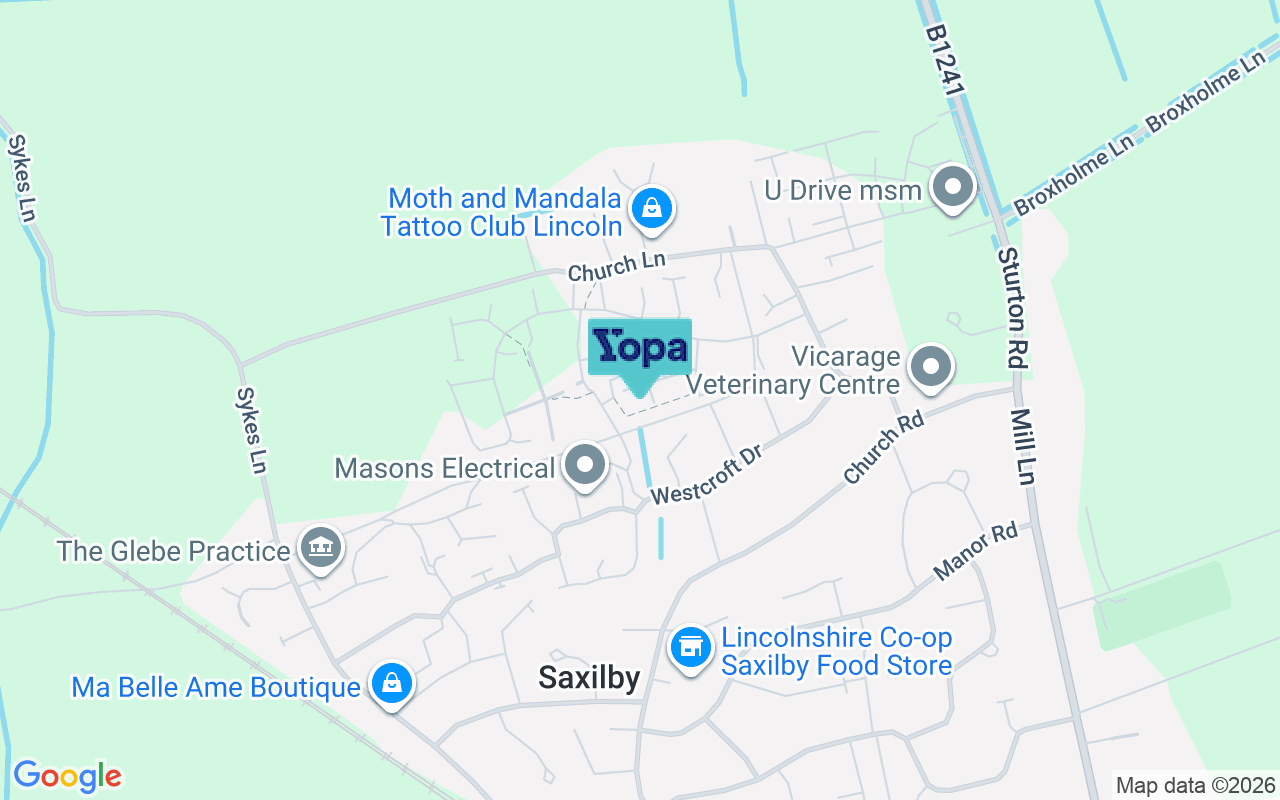 Map showing the location of LN1 2GX