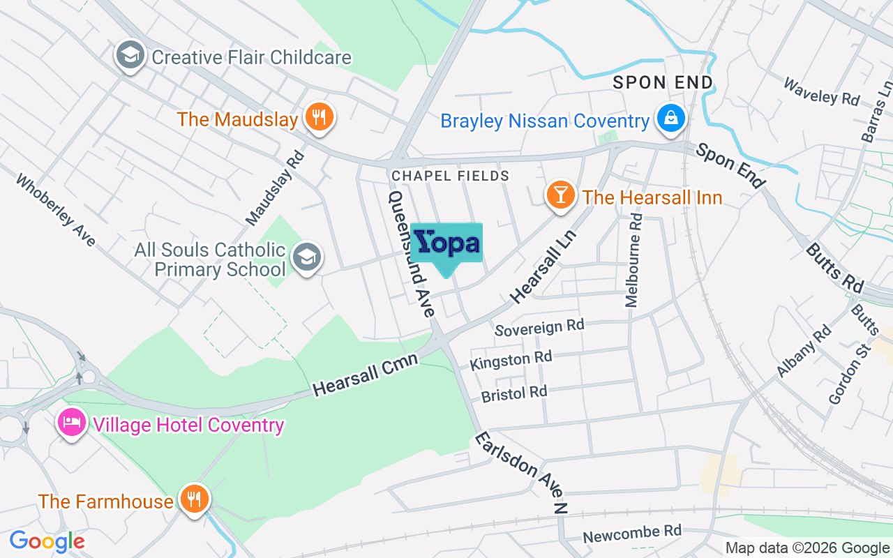 Map showing the location of CV5 8DR