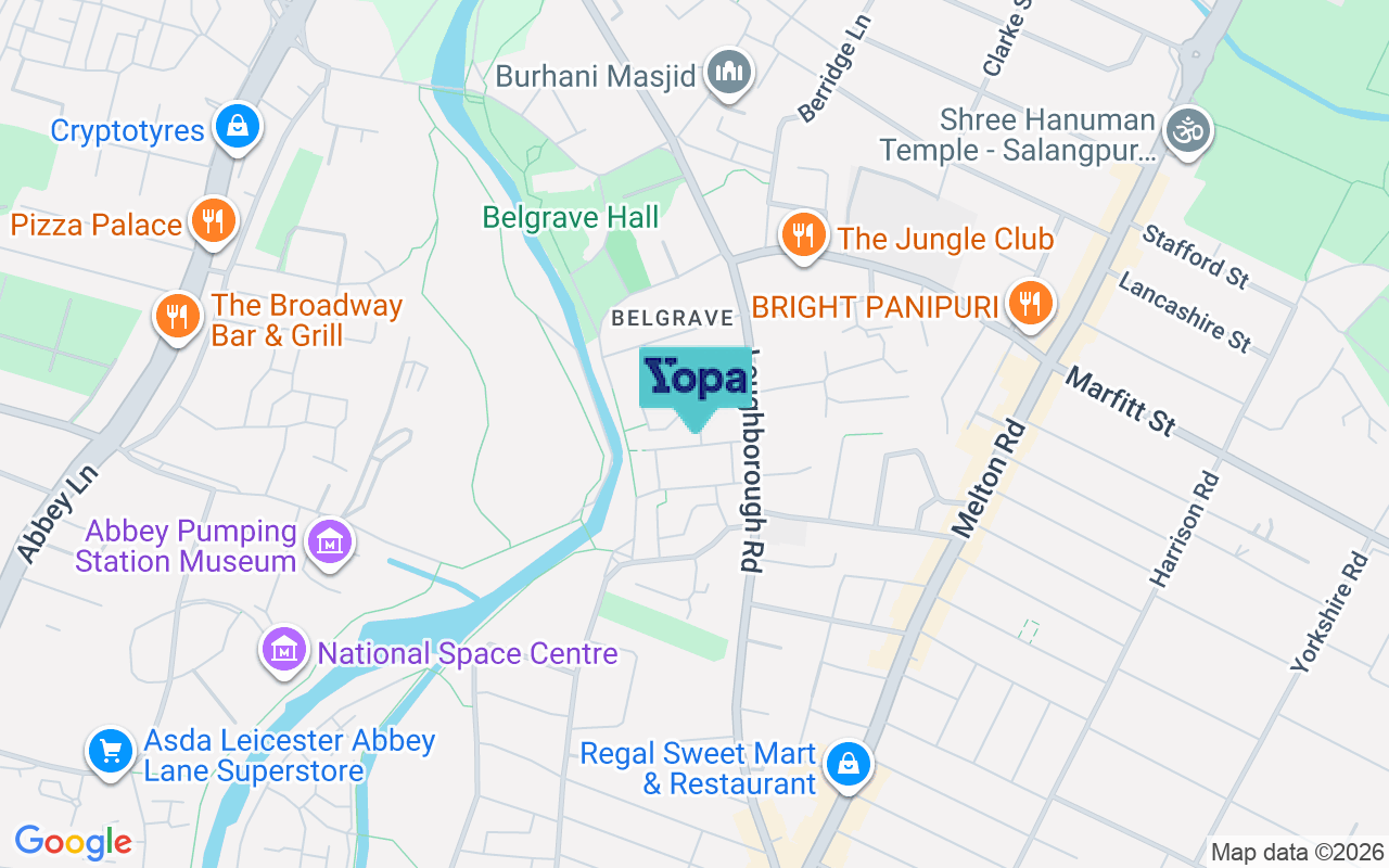 Map showing the location of LE4 5JT