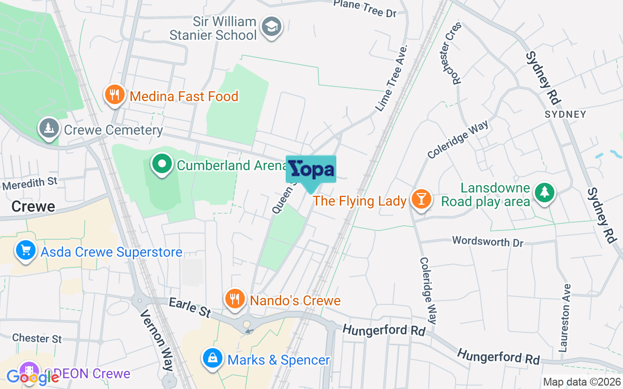 Map showing the location of CW1 4BA
