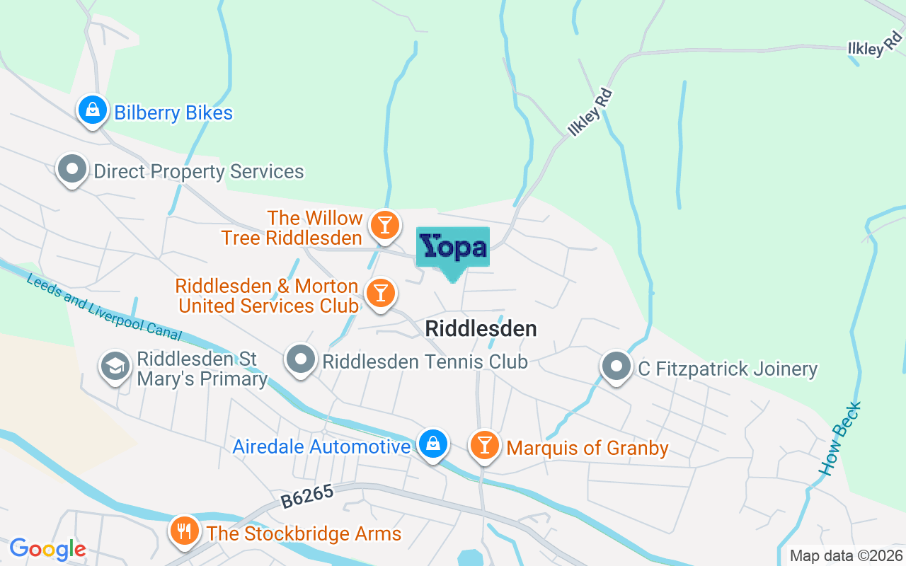 Map showing the location of BD20 5PT