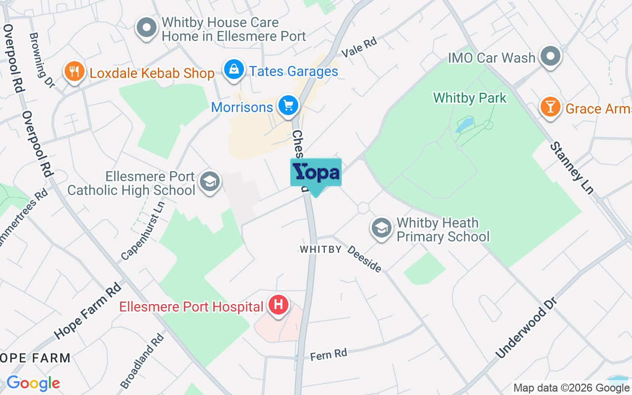 Map showing the location of CH65 6SB