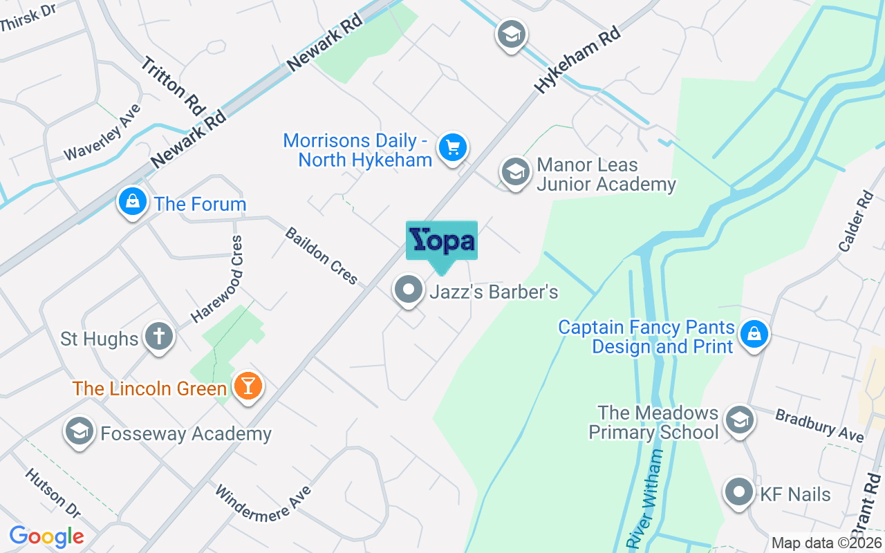 Map showing the location of LN6 8BT