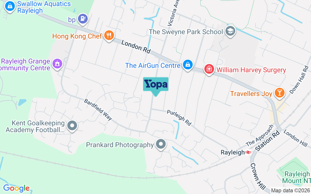 Map showing the location of SS6 9AP