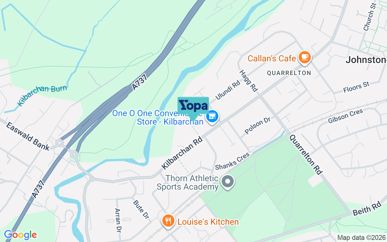 Map showing the location of PA5 8RG