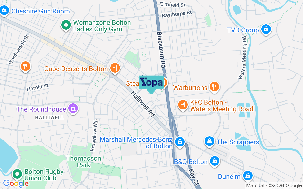 Map showing the location of BL1 3NR