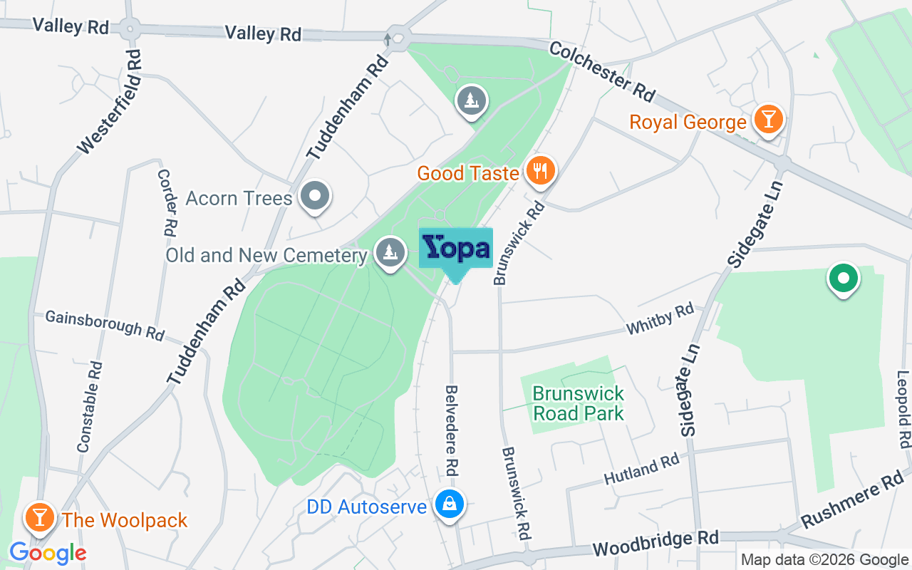 Map showing the location of IP4 4AJ