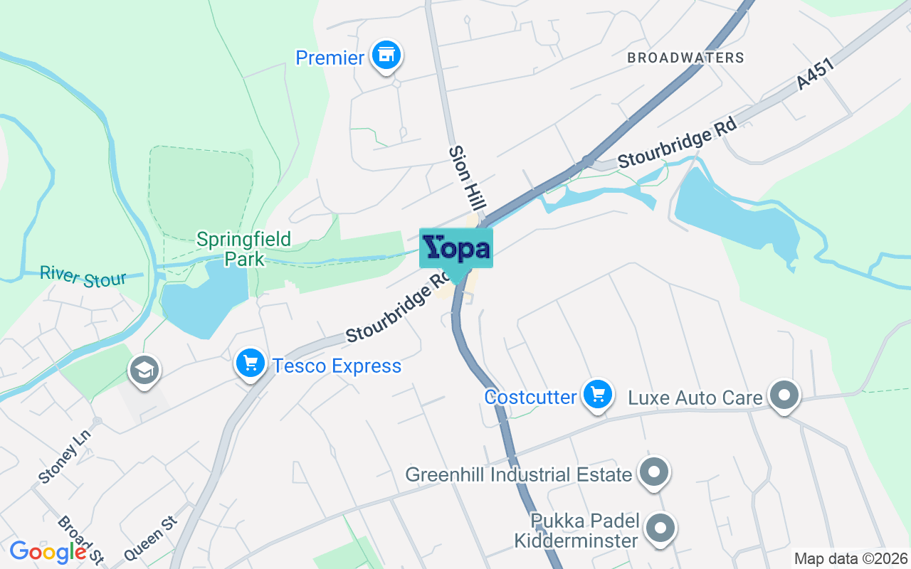 Map showing the location of DY10 2RZ