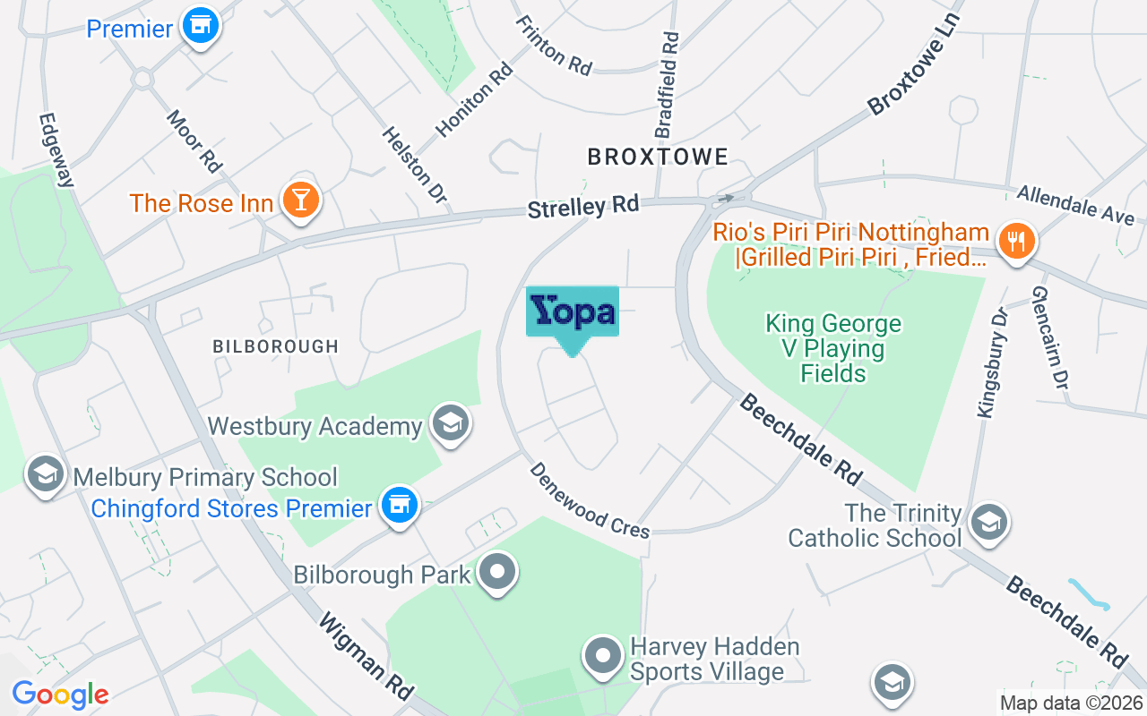 Map showing the location of NG8 3DP