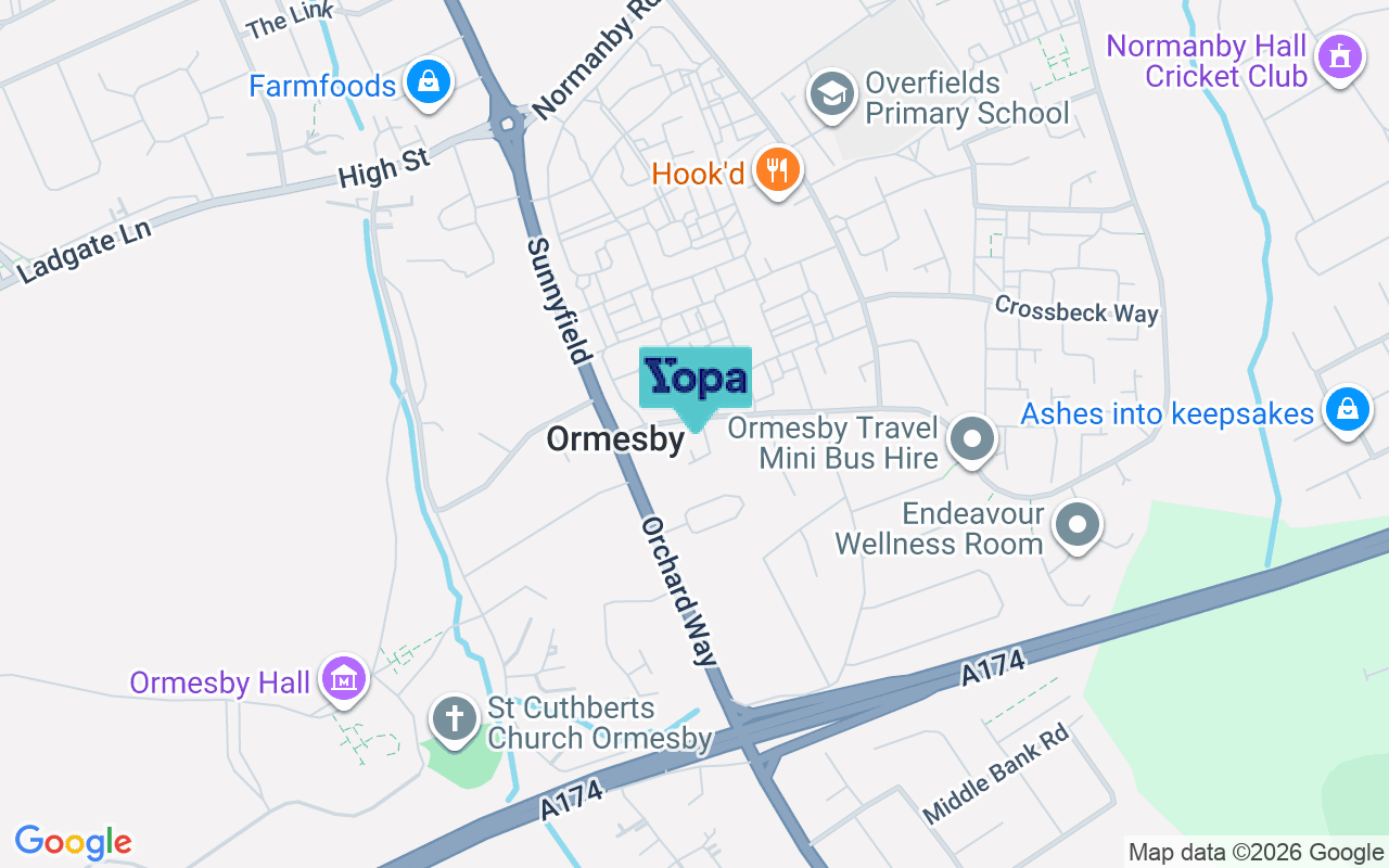Map showing the location of TS7 9NG
