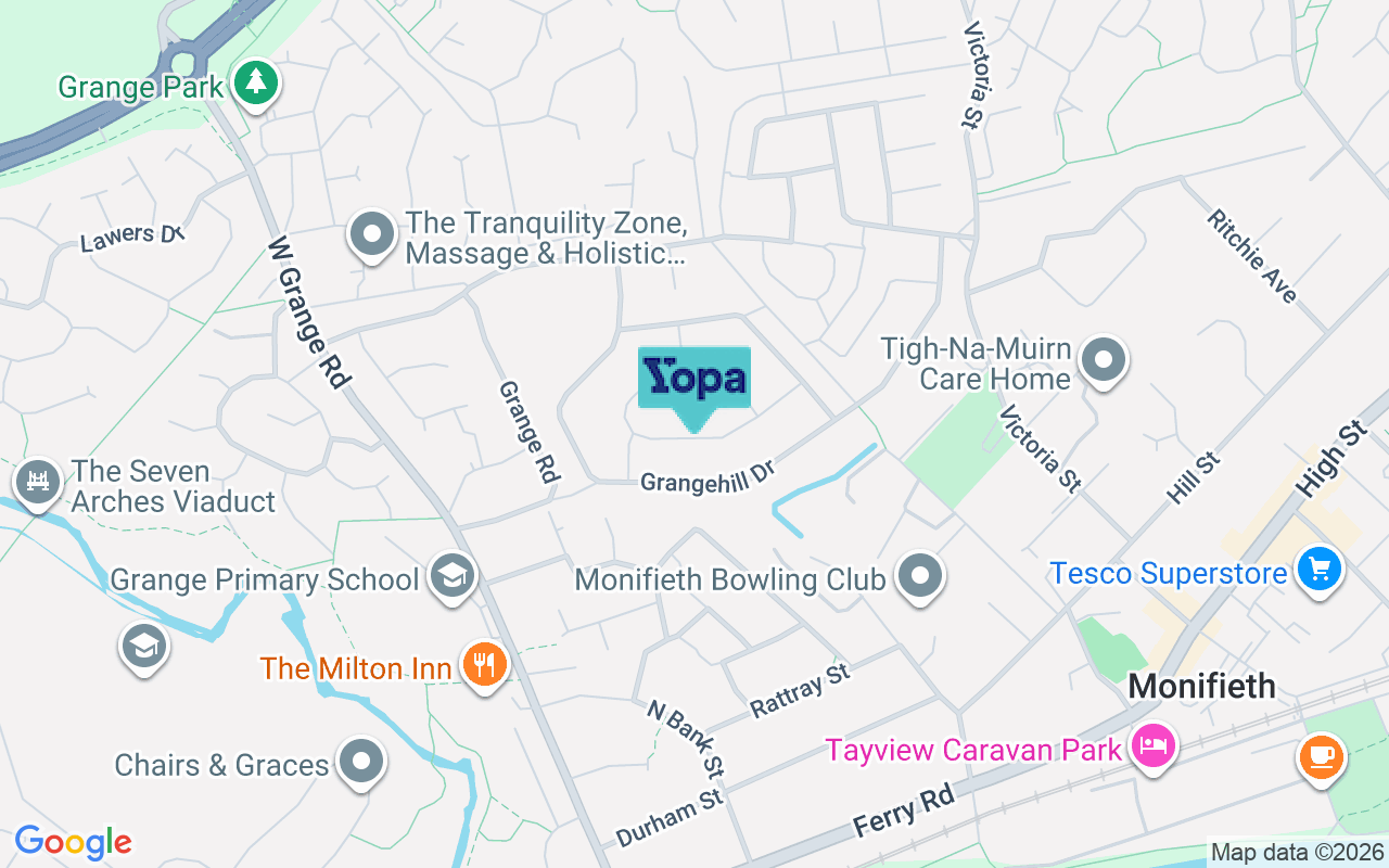 Map showing the location of DD5 4RY