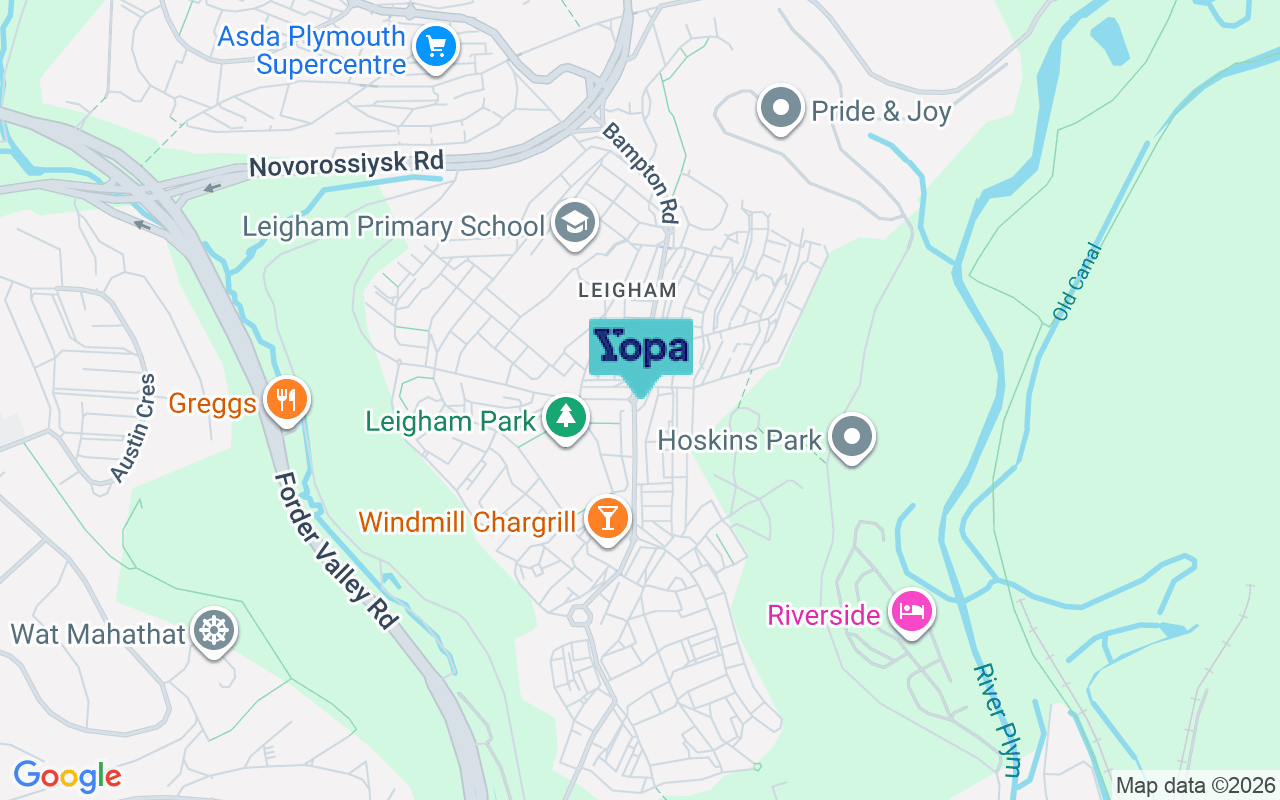 Map showing the location of PL6 8NY