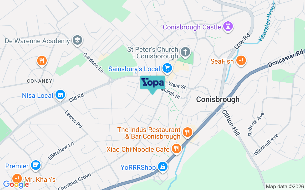 Map showing the location of DN12 2NB