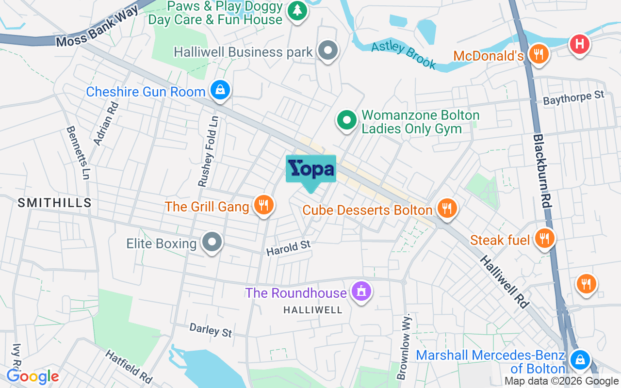 Map showing the location of BL1 3PL
