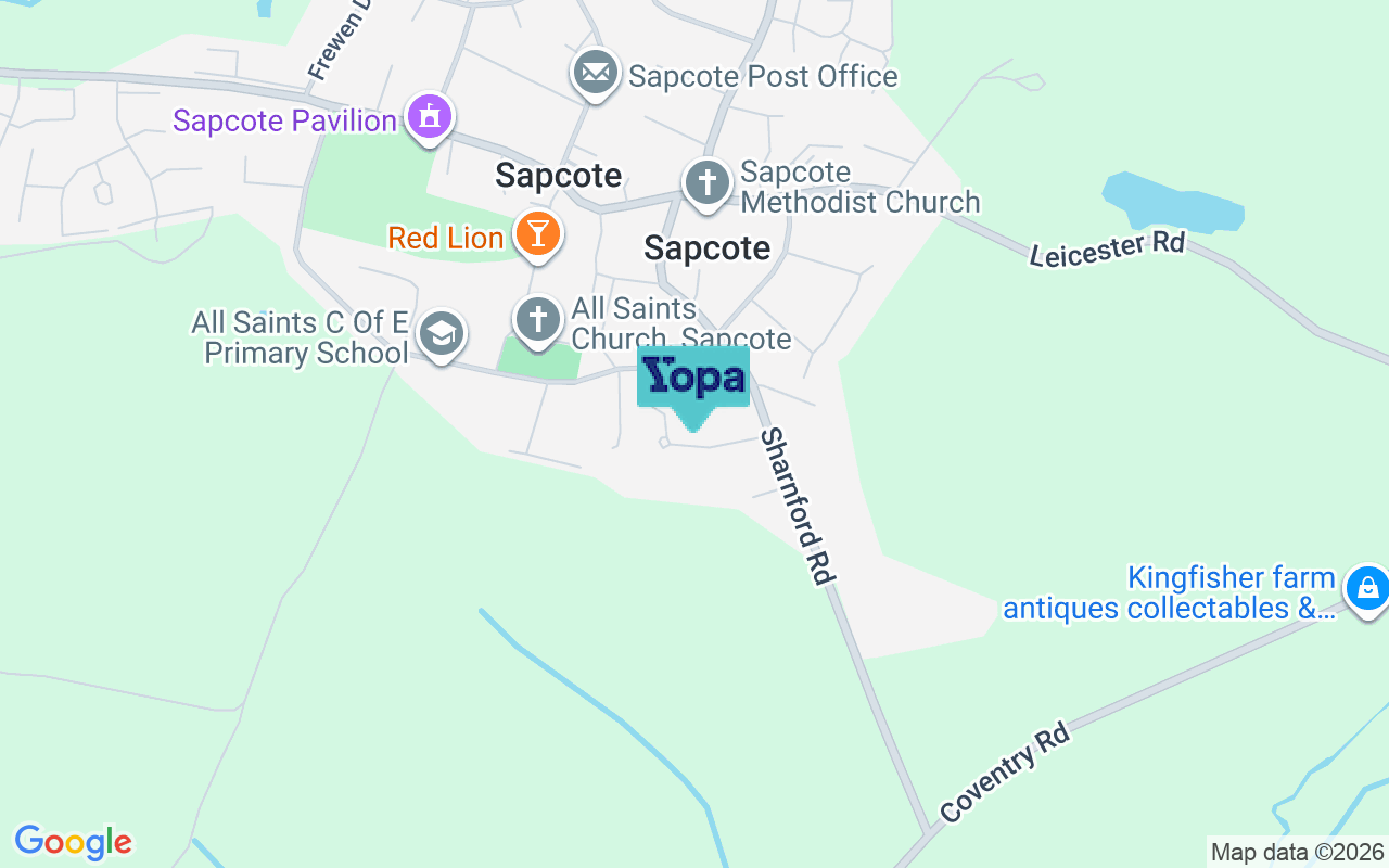 Map showing the location of LE9 4JL