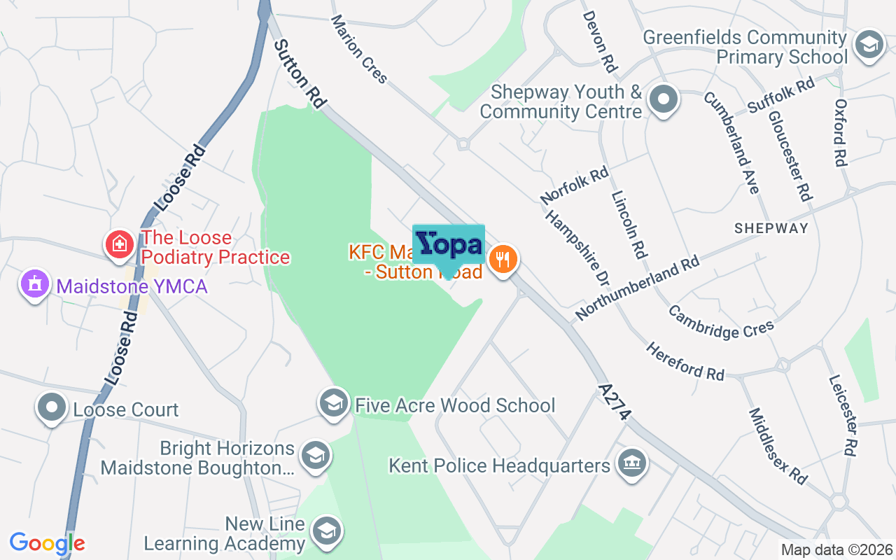 Map showing the location of ME15 9AQ