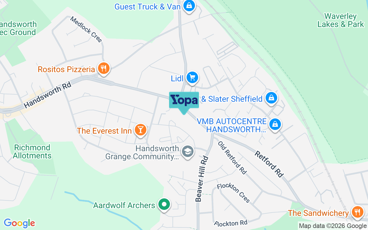 Map showing the location of S13 9LF
