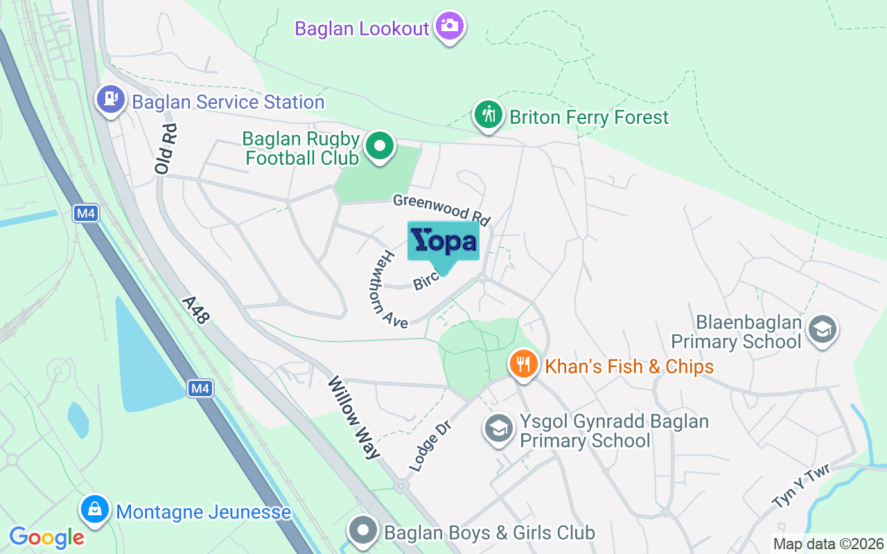 Map showing the location of SA12 8PN