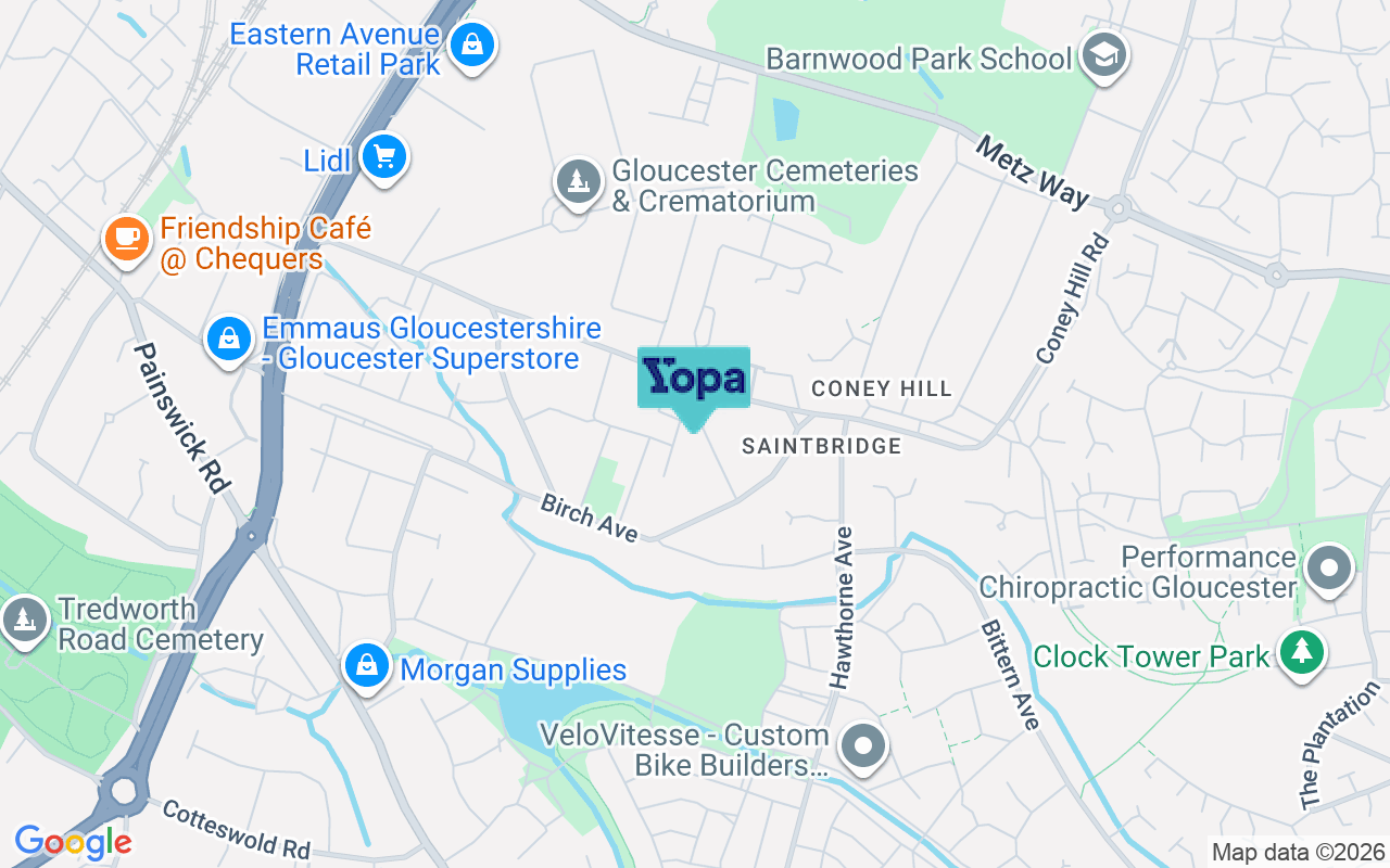 Map showing the location of GL4 4NP