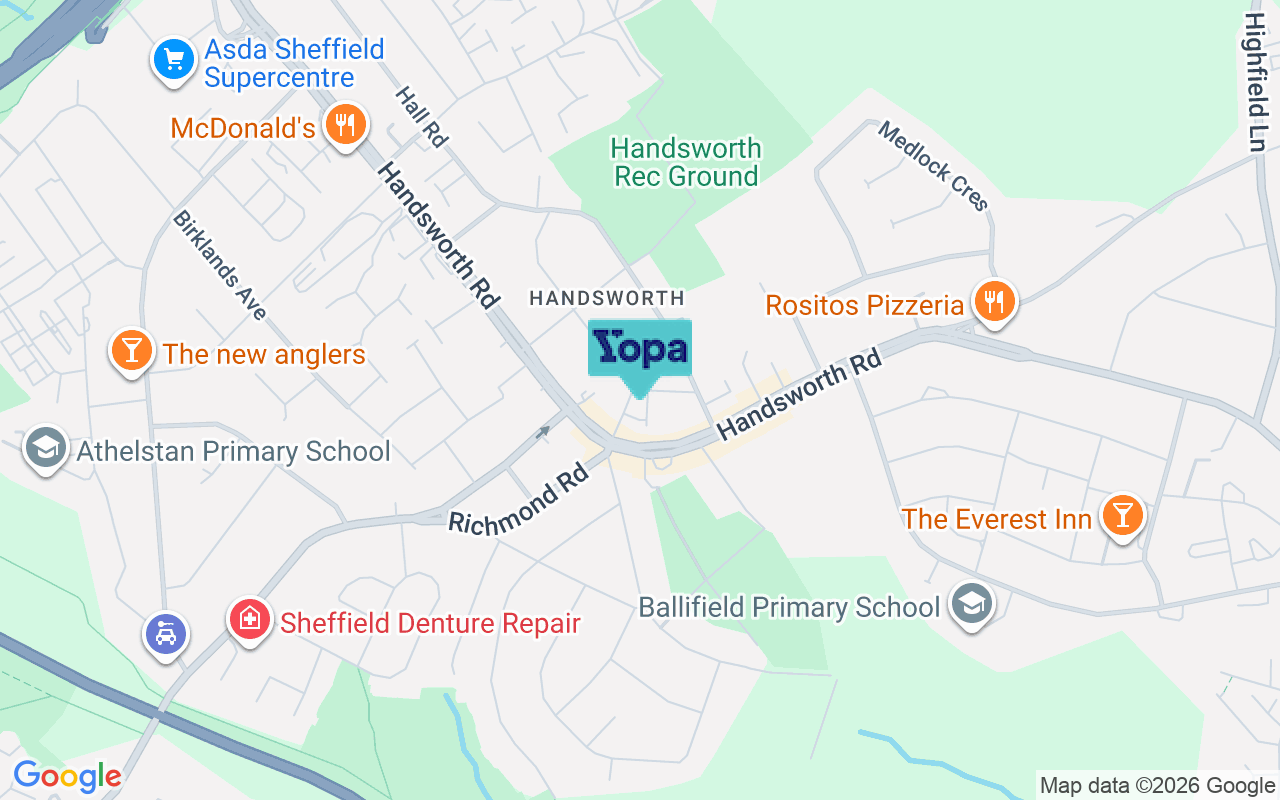Map showing the location of S13 9AX