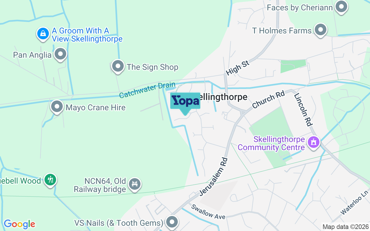 Map showing the location of LN6 5TN
