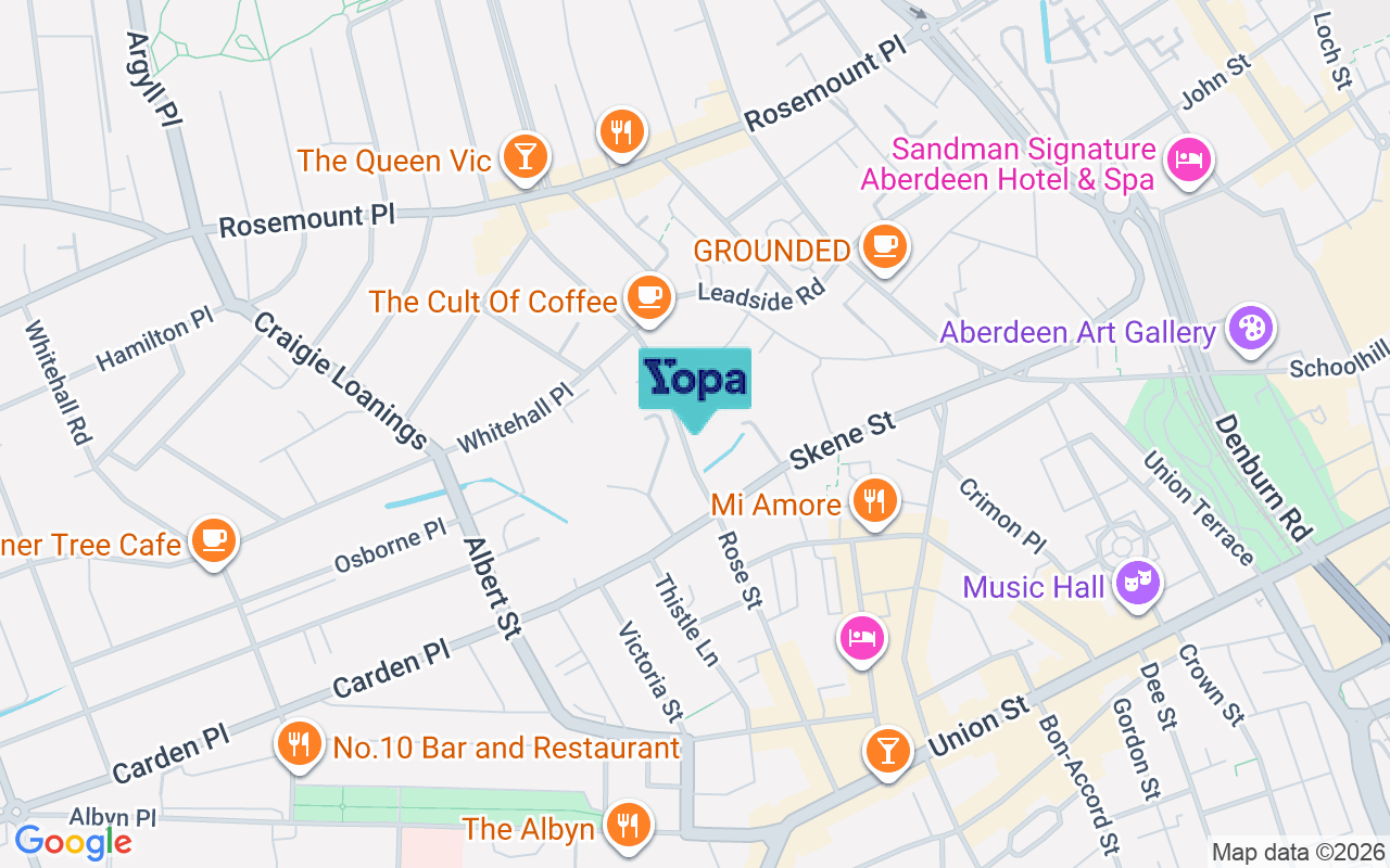 Map showing the location of AB25 1SL