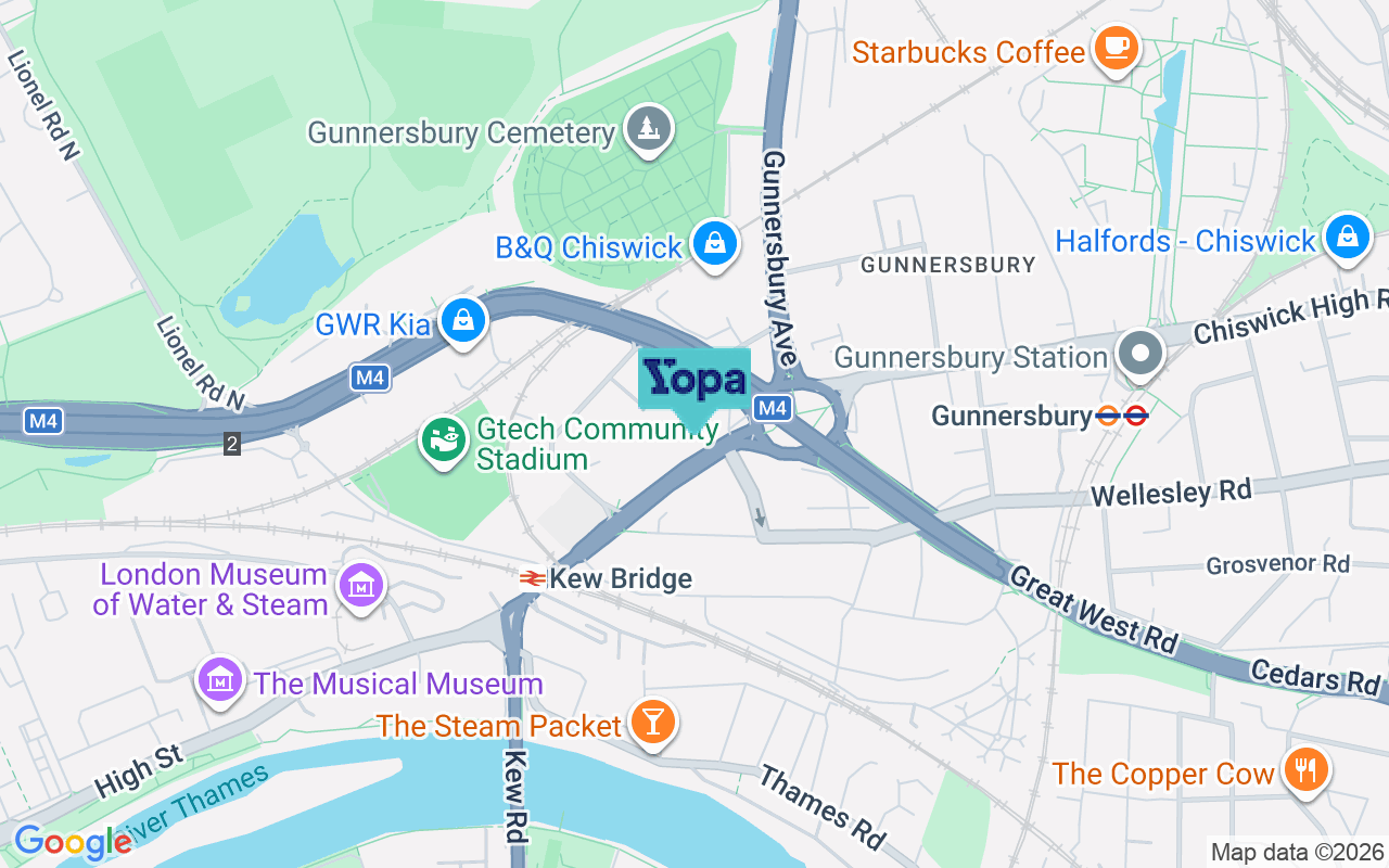 Map showing the location of W4 5BB