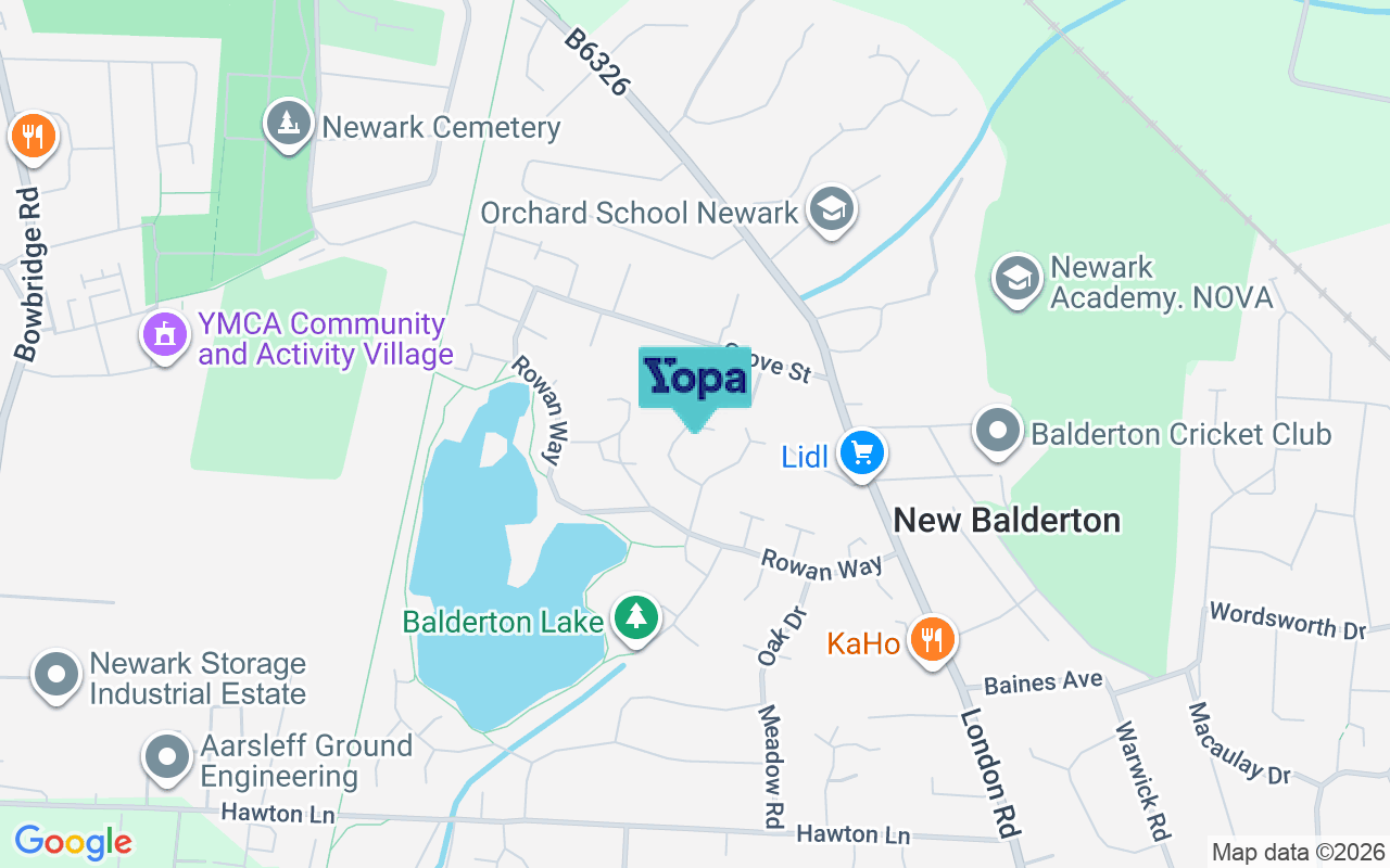 Map showing the location of NG24 3DB