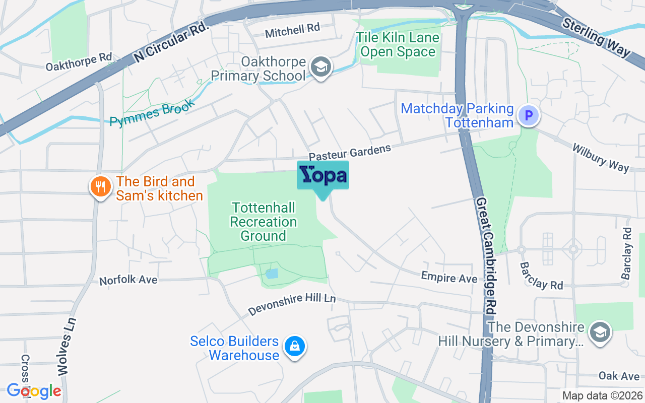 Map showing the location of N18 1AQ