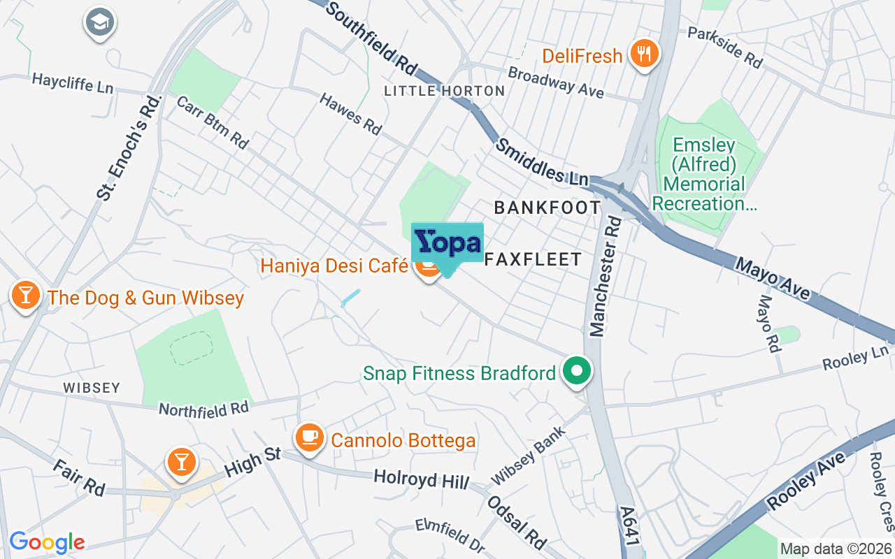 Map showing the location of BD5 9AE
