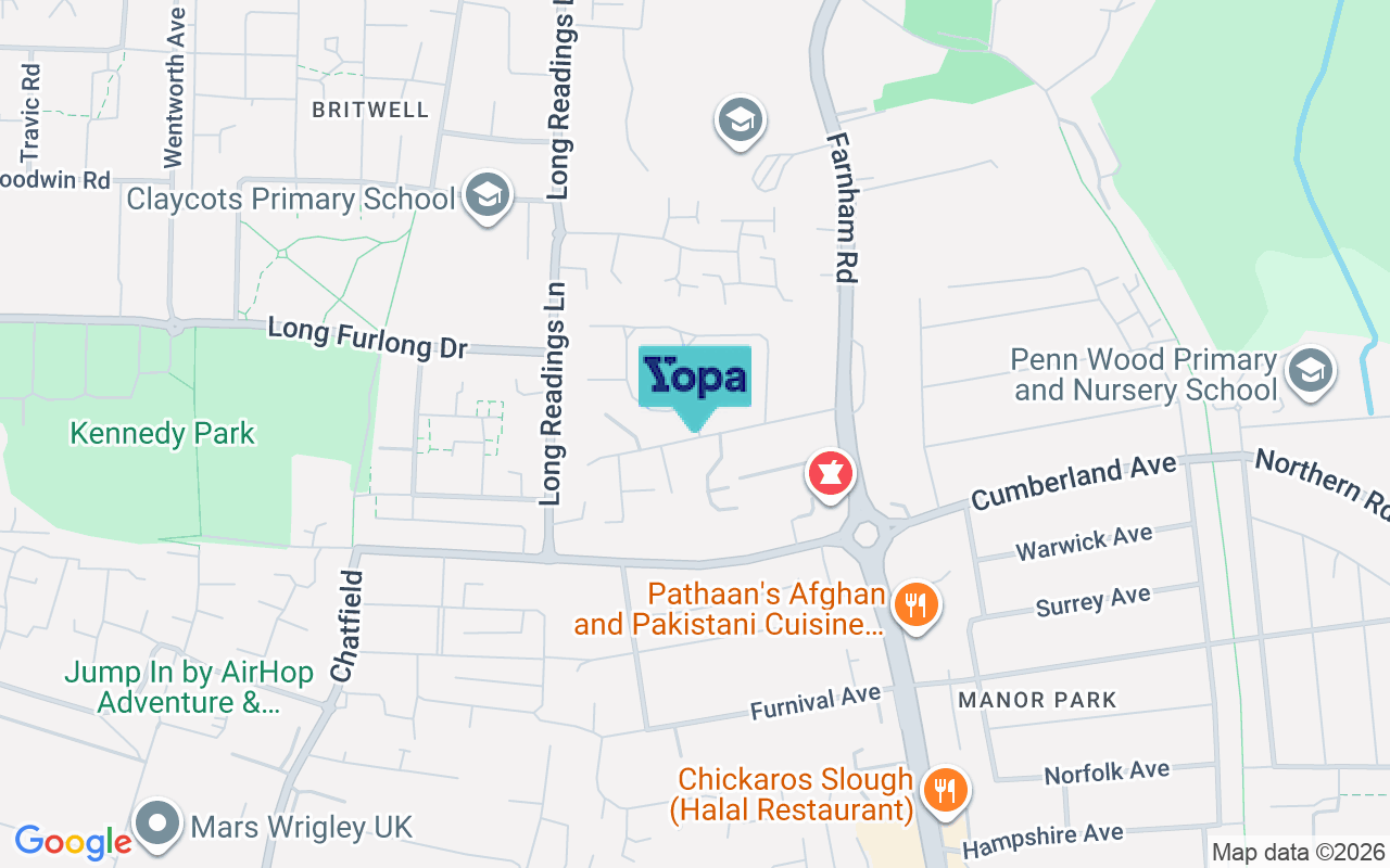 Map showing the location of SL2 1HG