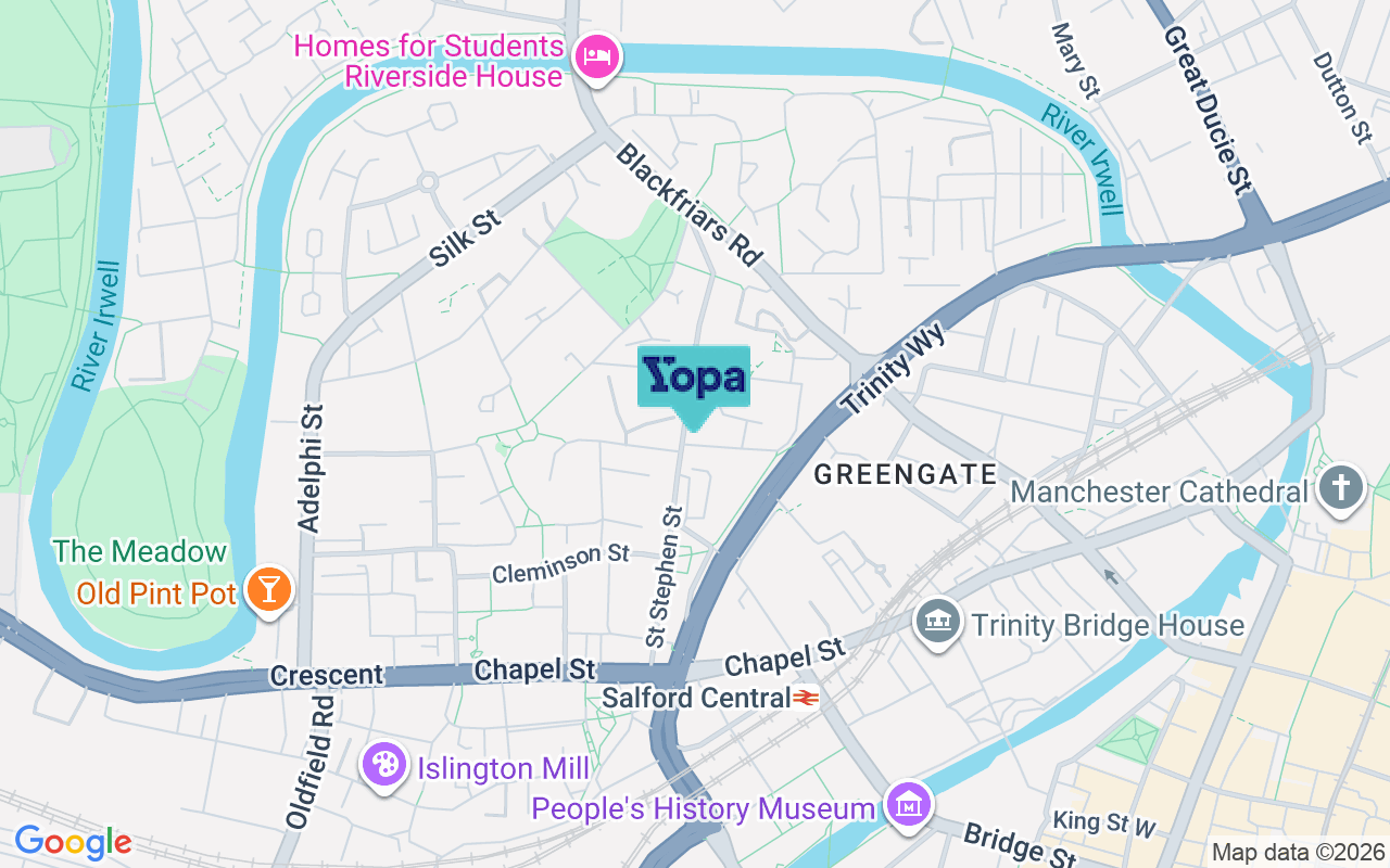 Map showing the location of M3 6AY