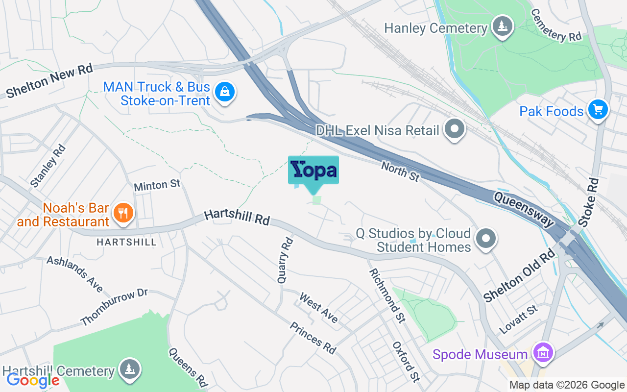 Map showing the location of ST4 7BQ