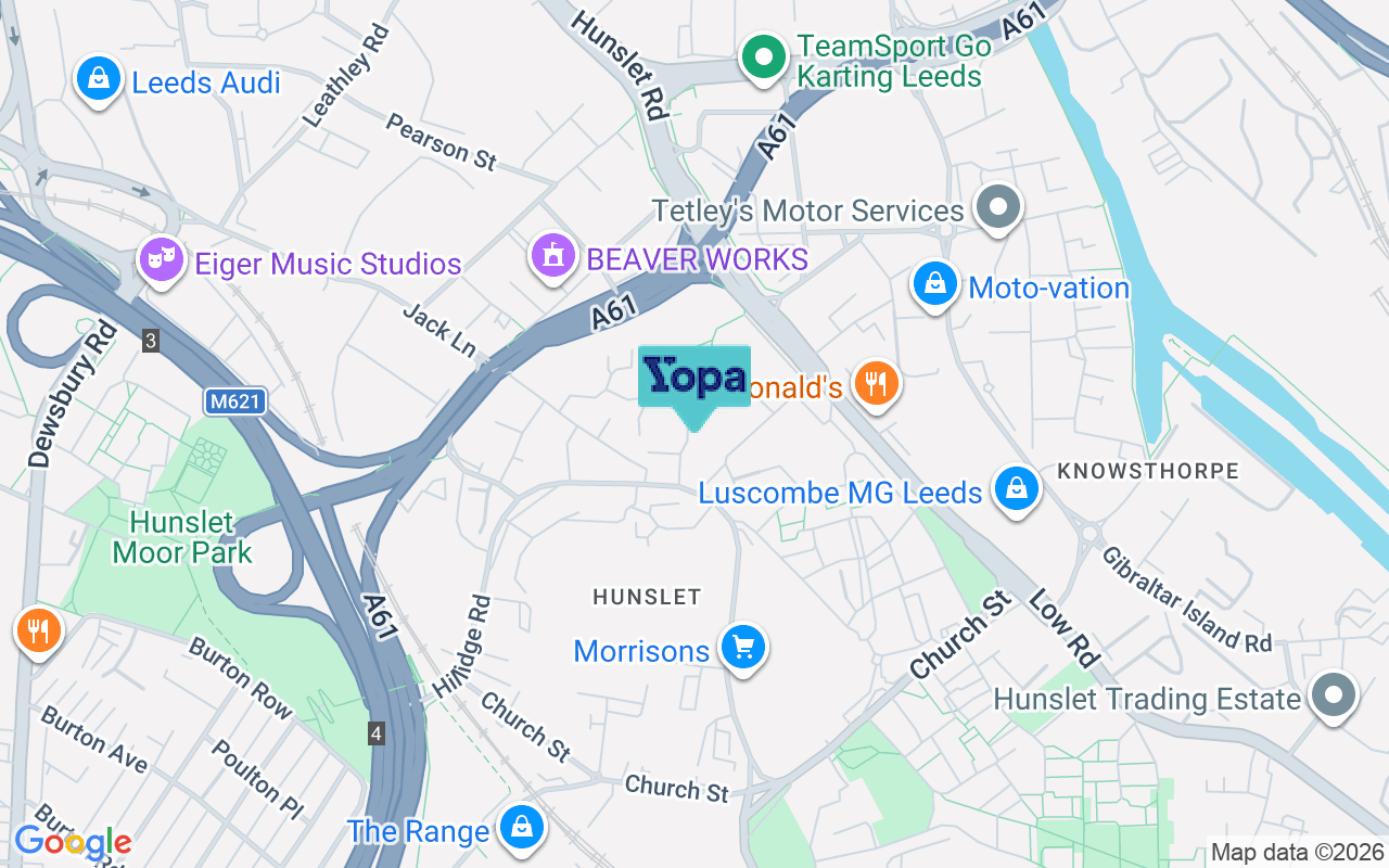 Map showing the location of LS10 1SX