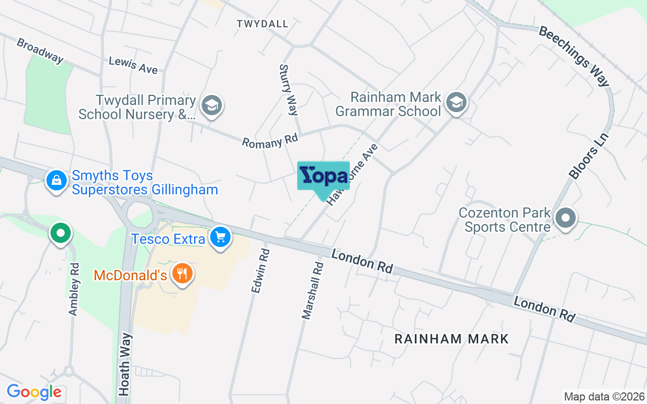 Map showing the location of ME8 6TR