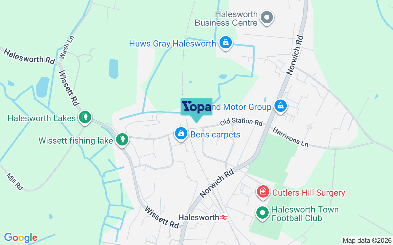 Map showing the location of IP19 8JH