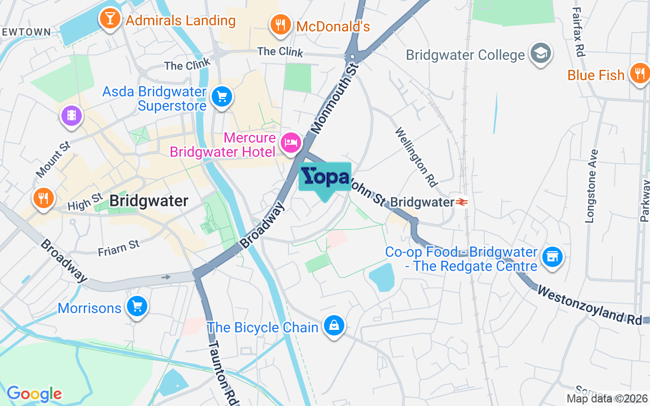 Map showing the location of TA6 5JP