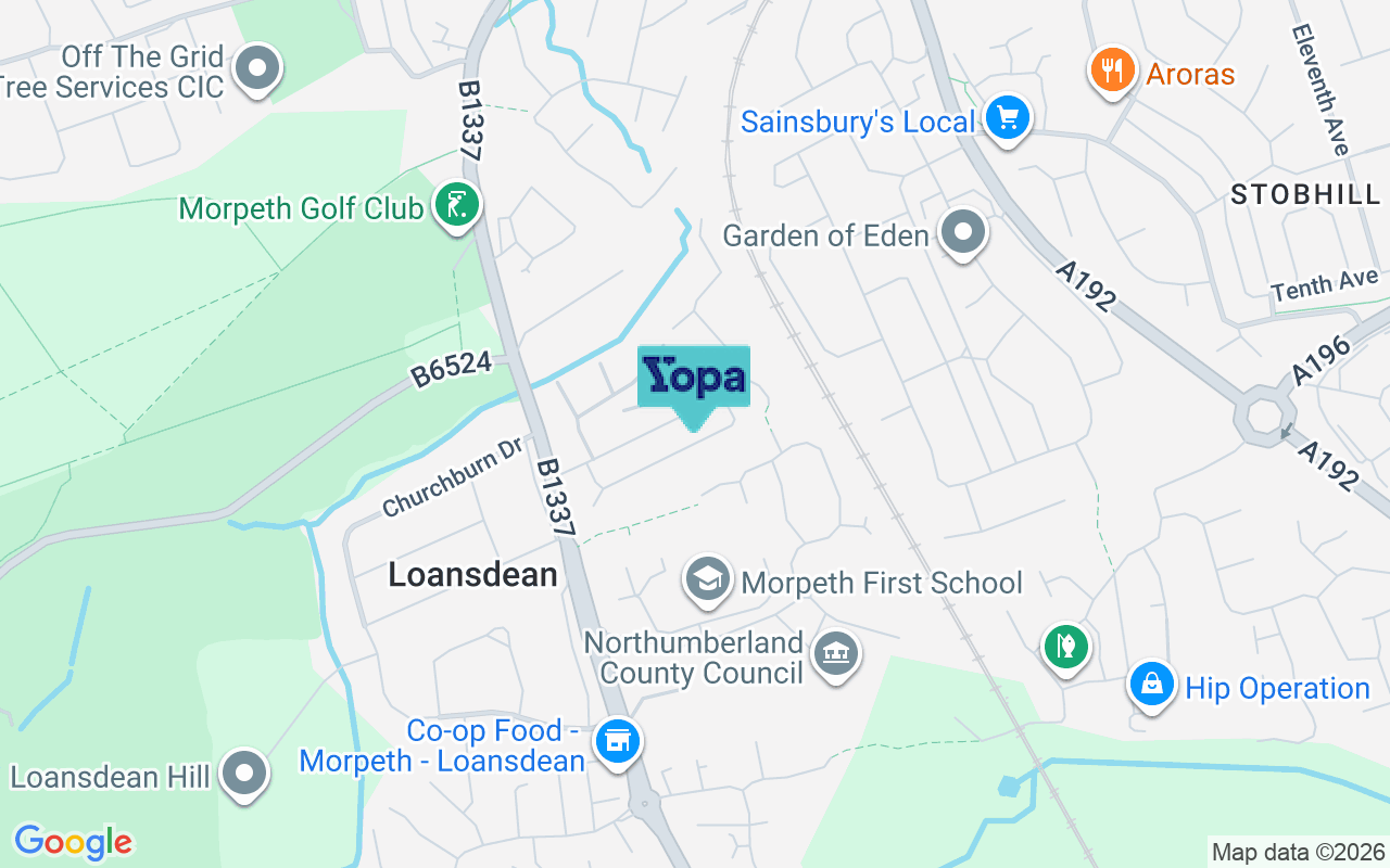 Map showing the location of NE61 2DJ