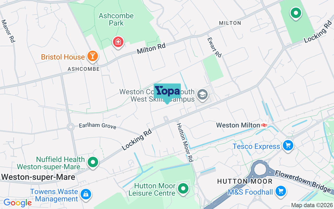 Map showing the location of BS22 8LN