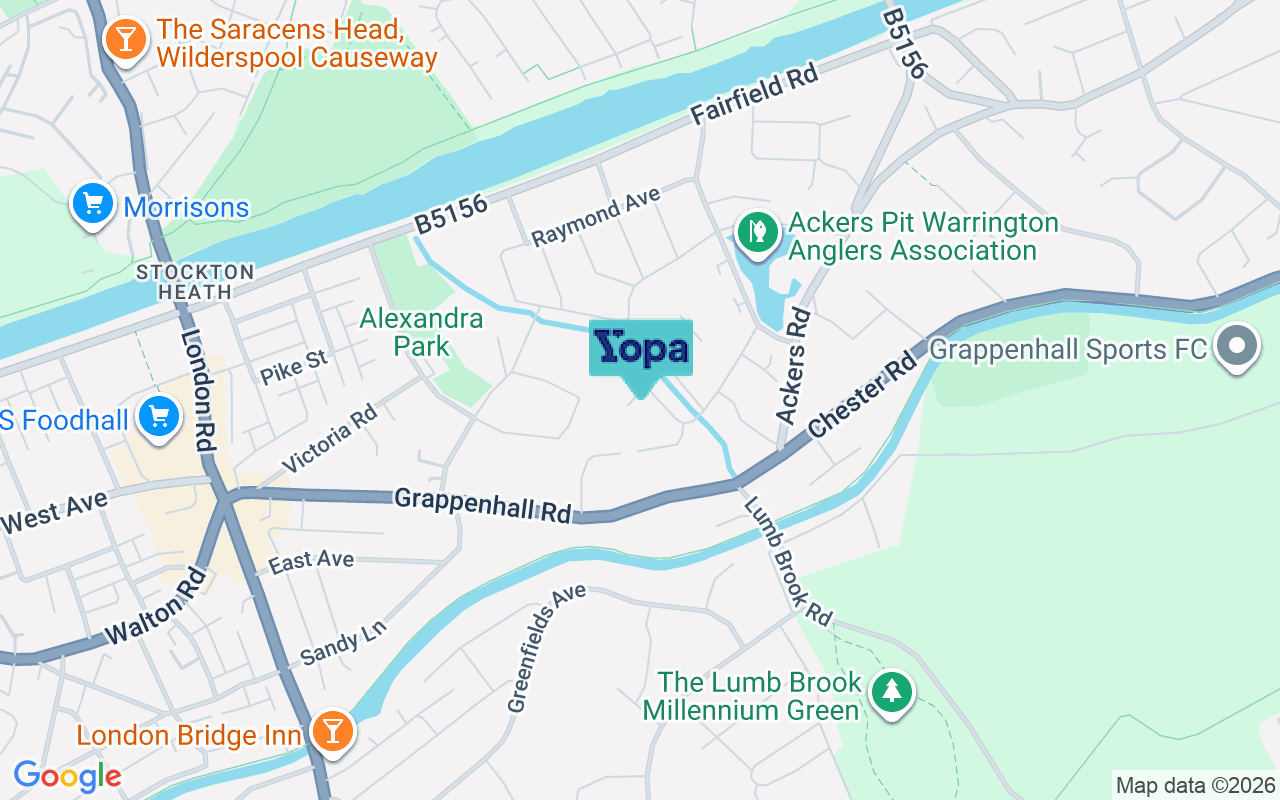 Map showing the location of WA4 2AT