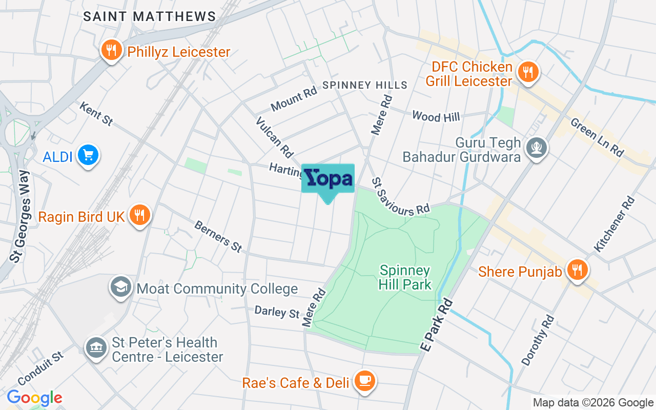 Map showing the location of LE2 0FE