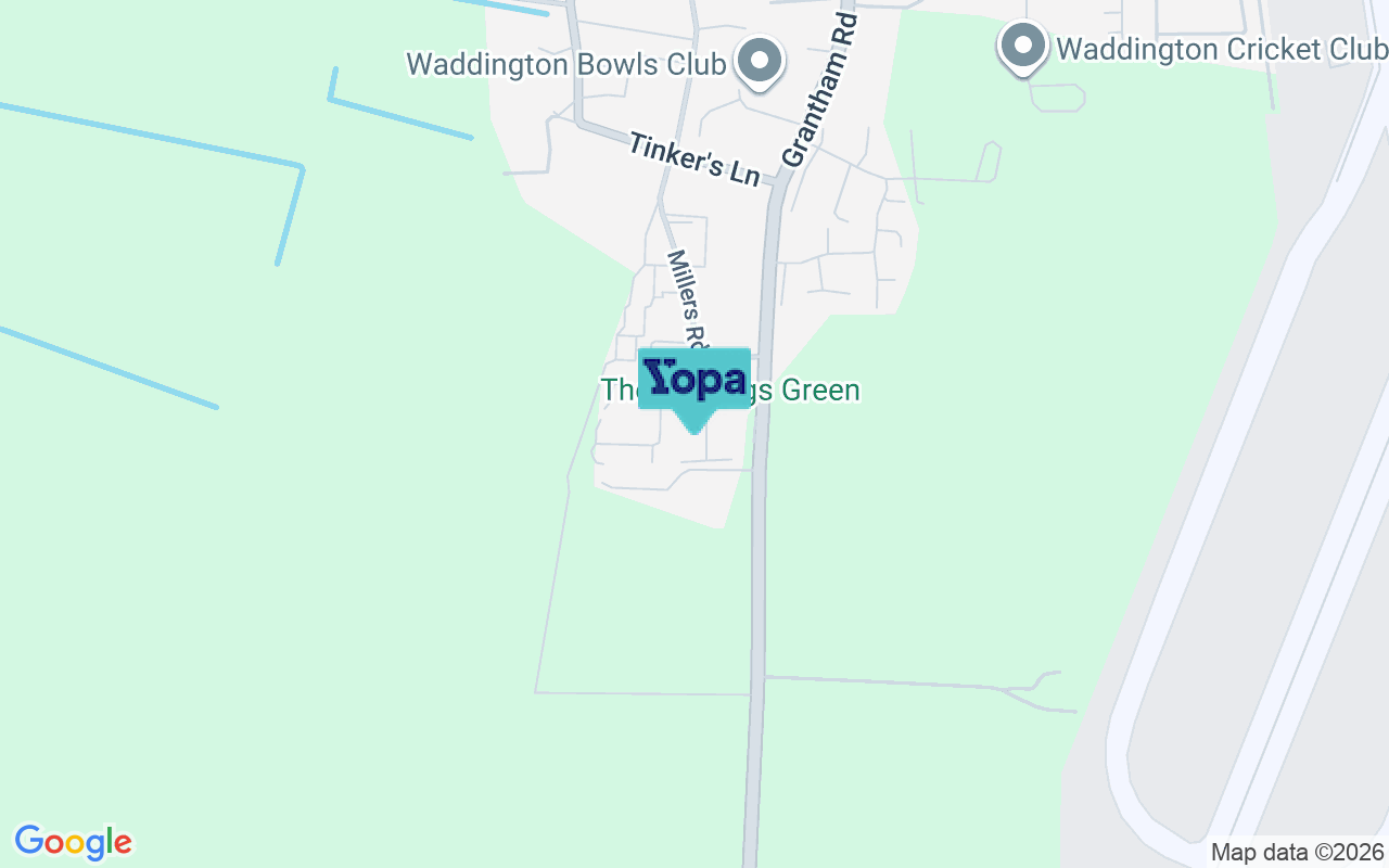 Map showing the location of LN5 9ST