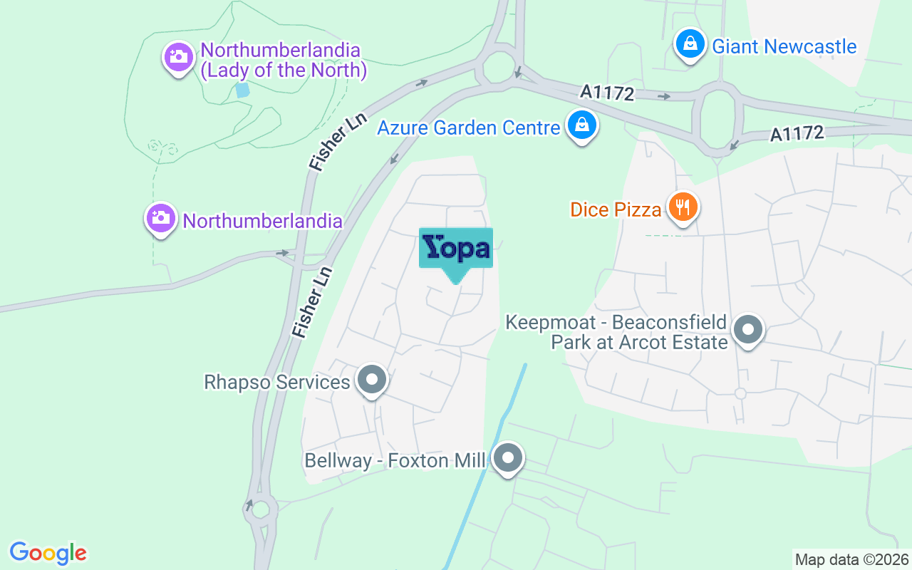Map showing the location of NE23 8BF