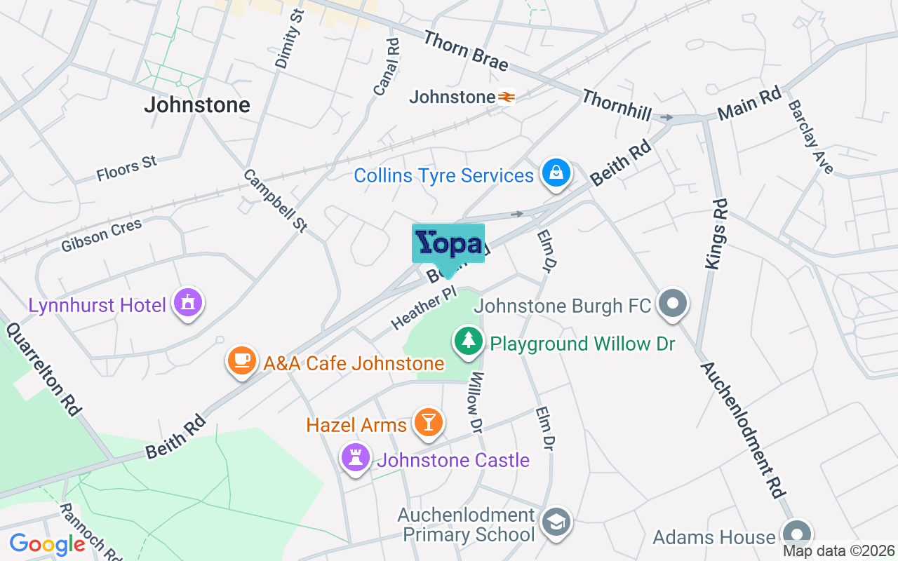 Map showing the location of PA5 0AA