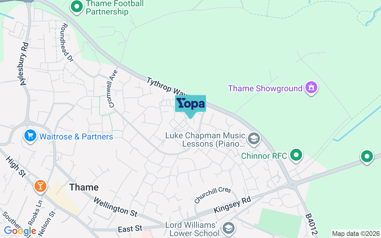 Map showing the location of OX9 3YB