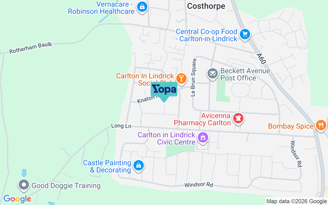 Map showing the location of S81 9BH
