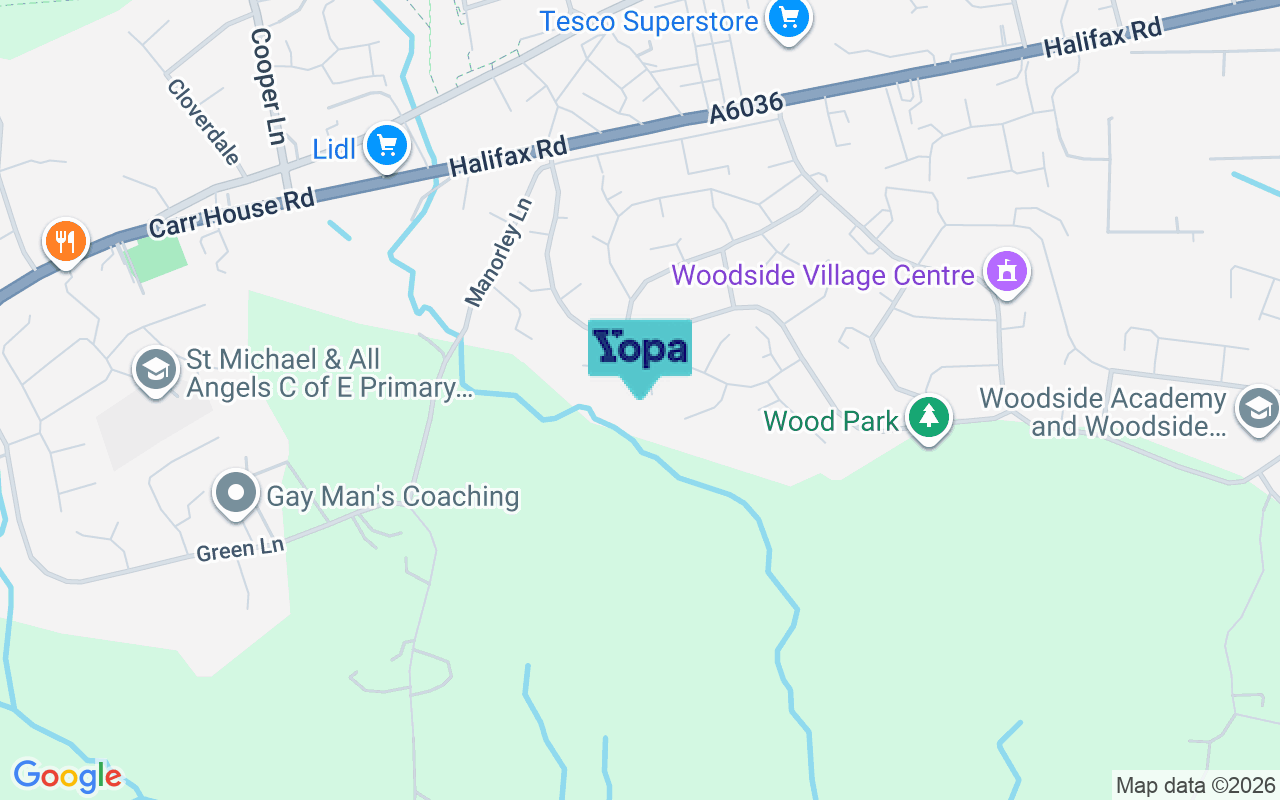 Map showing the location of BD6 2TW