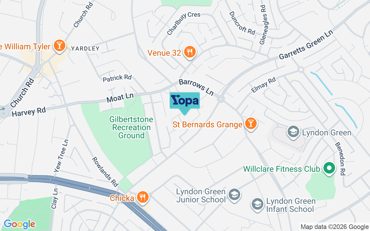 Map showing the location of B26 1QT