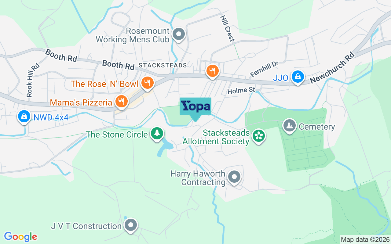Map showing the location of OL13 0HU